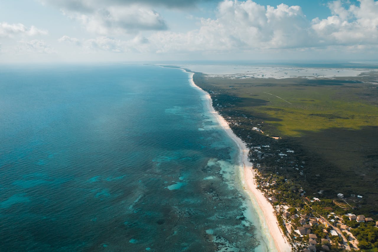 Paysage de plage bord de mer à Tulum - Location de Quad